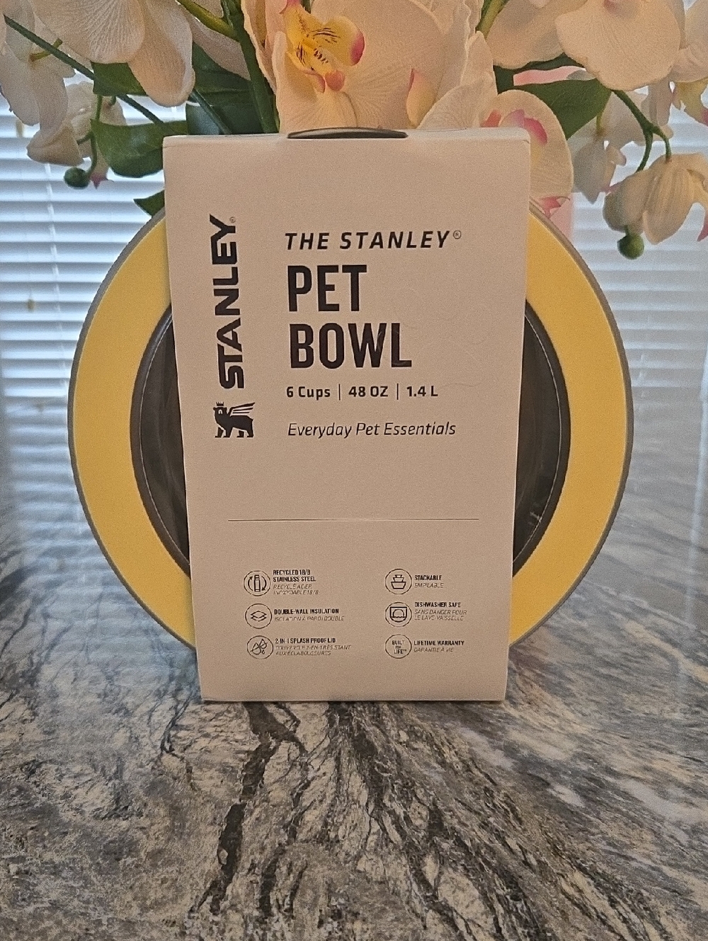 Stanley Yellow and Stainless Pet Bowl